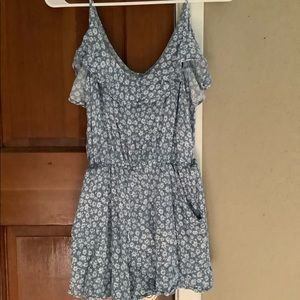 Blue floral romper
